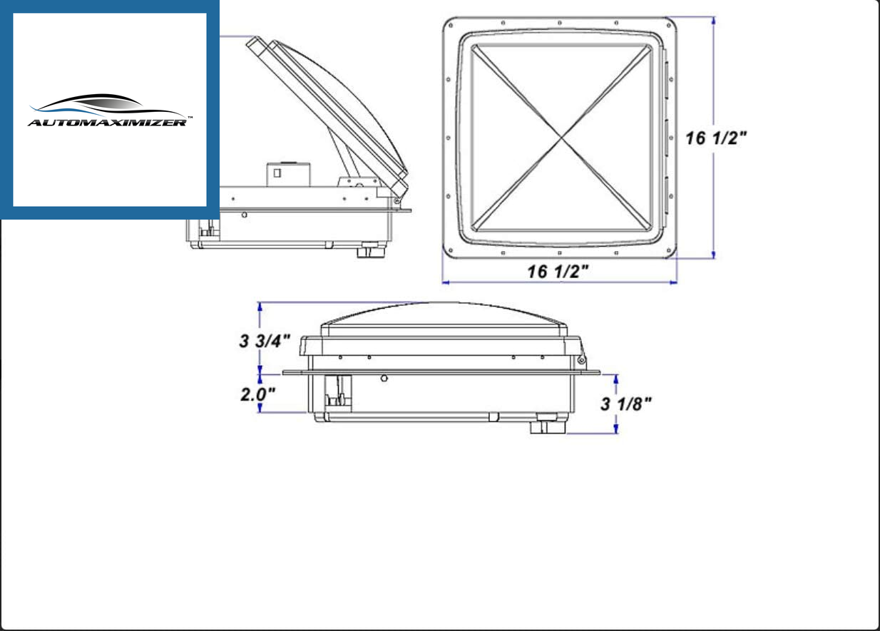 AutoMaximizer, 0004500K Maxxfan Smoke Standard Remote Fan Lid