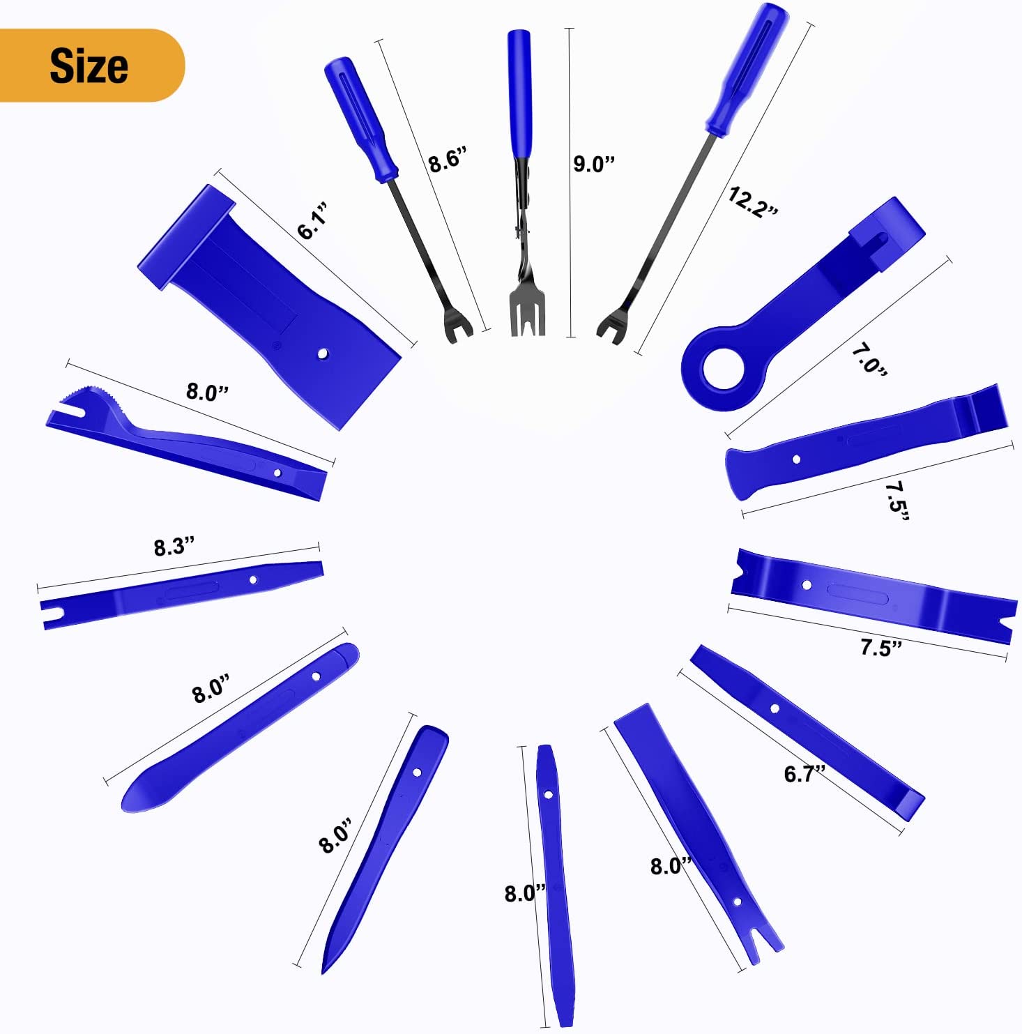 GOOACC, 238Pcs Trim Removal Tool, Auto Push Pin Bumper Retainer Clip Set Fastener Terminal Remover Tool Adhesive Cable Clips Pry Kit Car Panel Radio Removal Auto Clip Pliers (GRC-207)