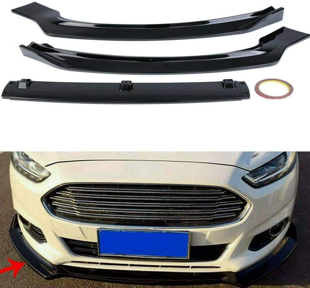 Ambienceo, 3Pcs Front Bumper Lip for Ford Fusion Mondeo 2013 2014 2015 2016 Trim Protection Splitter Spoiler, Black