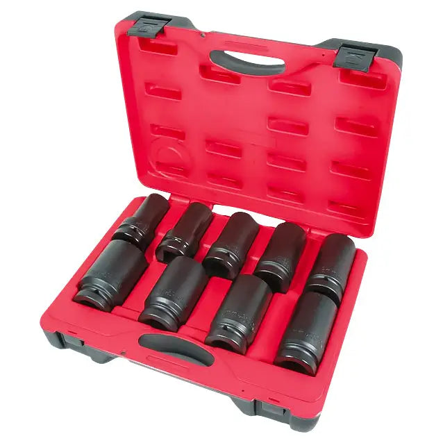 American Forge & Foundry, AFF 1" Dr. Metric Deep Impact Socket Set, 6 Pnt, 9 Pcs - 55900 [Clearance]