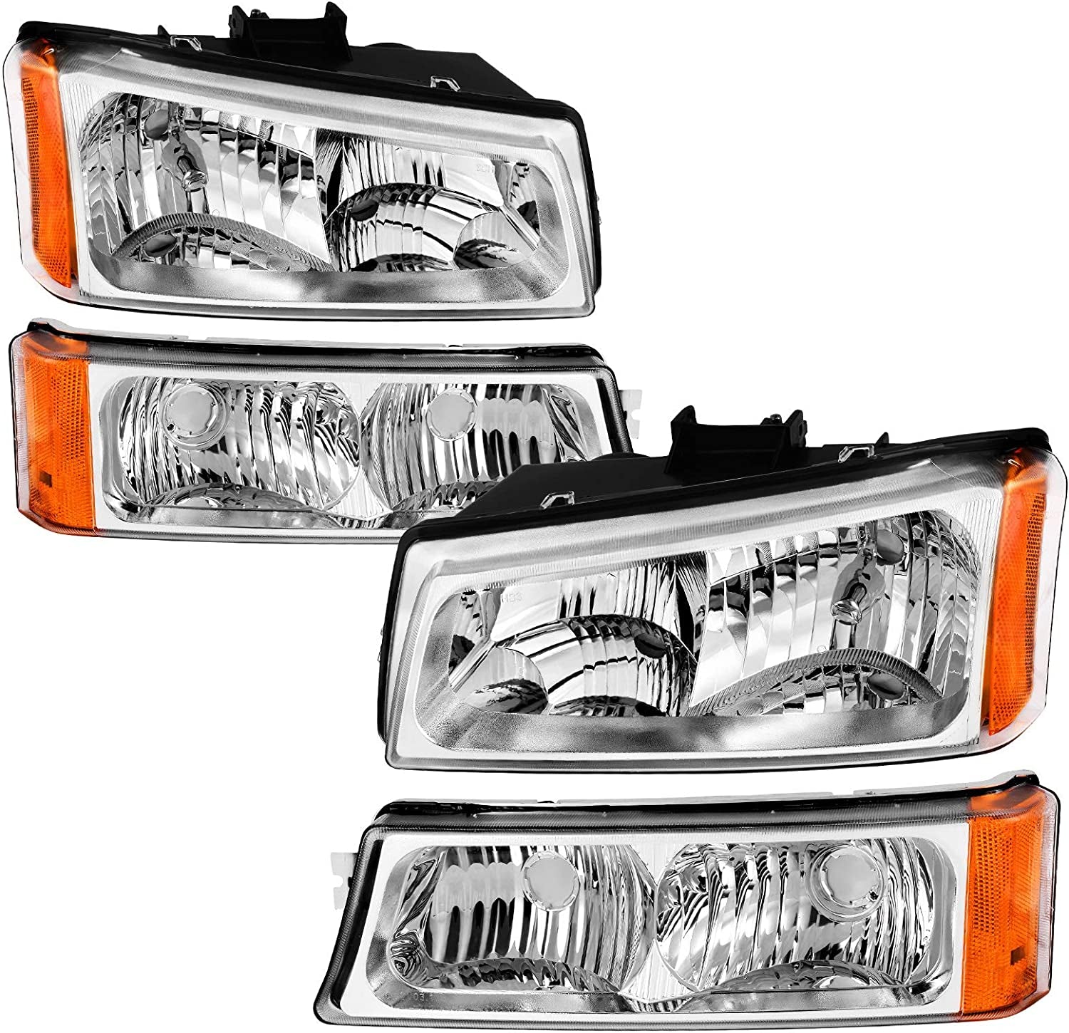 AUTOSAVER88, AUTOSAVER88 Headlight Assembly Compatible with 03 04 05 06 Chevy Silverado Avalanche 1500/2500/3500 Headlamp Replacement(Not Fits Body Cladding Models)