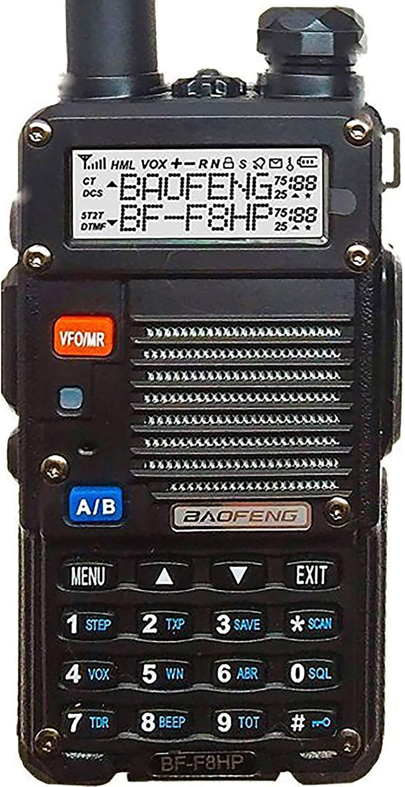 Baofeng, BAOFENG BF-F8HP (UV-5R 3Rd Gen) 8-Watt Dual Band Two-Way Radio (136-174Mhz VHF & 400-520Mhz UHF) Includes Full Kit with Large Battery