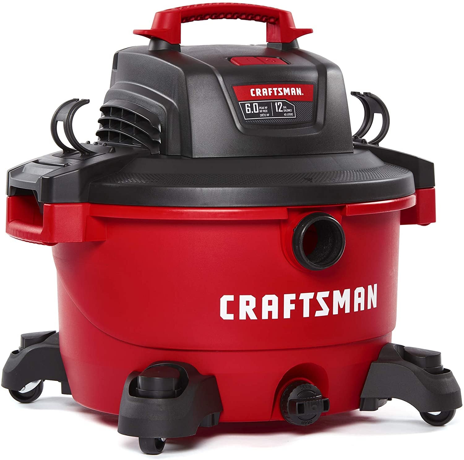 Emerson Tool Company, CMXEVBE17594 CRAFTSMAN 17594 12 Gallon 6 Peak HP Wet/Dry Vac, Portable Shop Vacuum