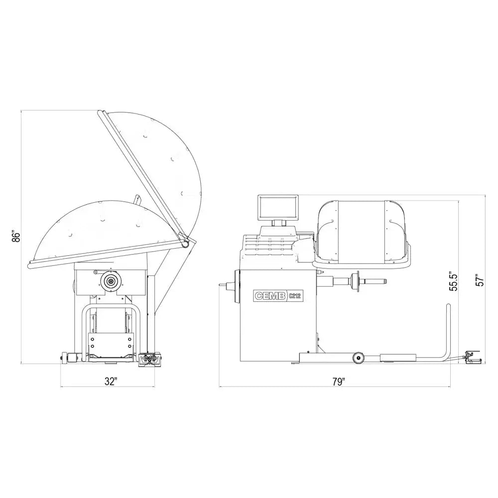 Cemb, Cemb C212 Digital Truck Wheel Balancer w/ Hood & Lift