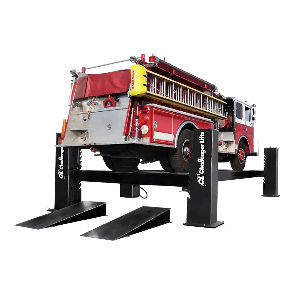 Challenger Lifts, Challenger 44030E HD 4-Post Hydraulic Ext-Length Lift, 30,000 lb, Black Color