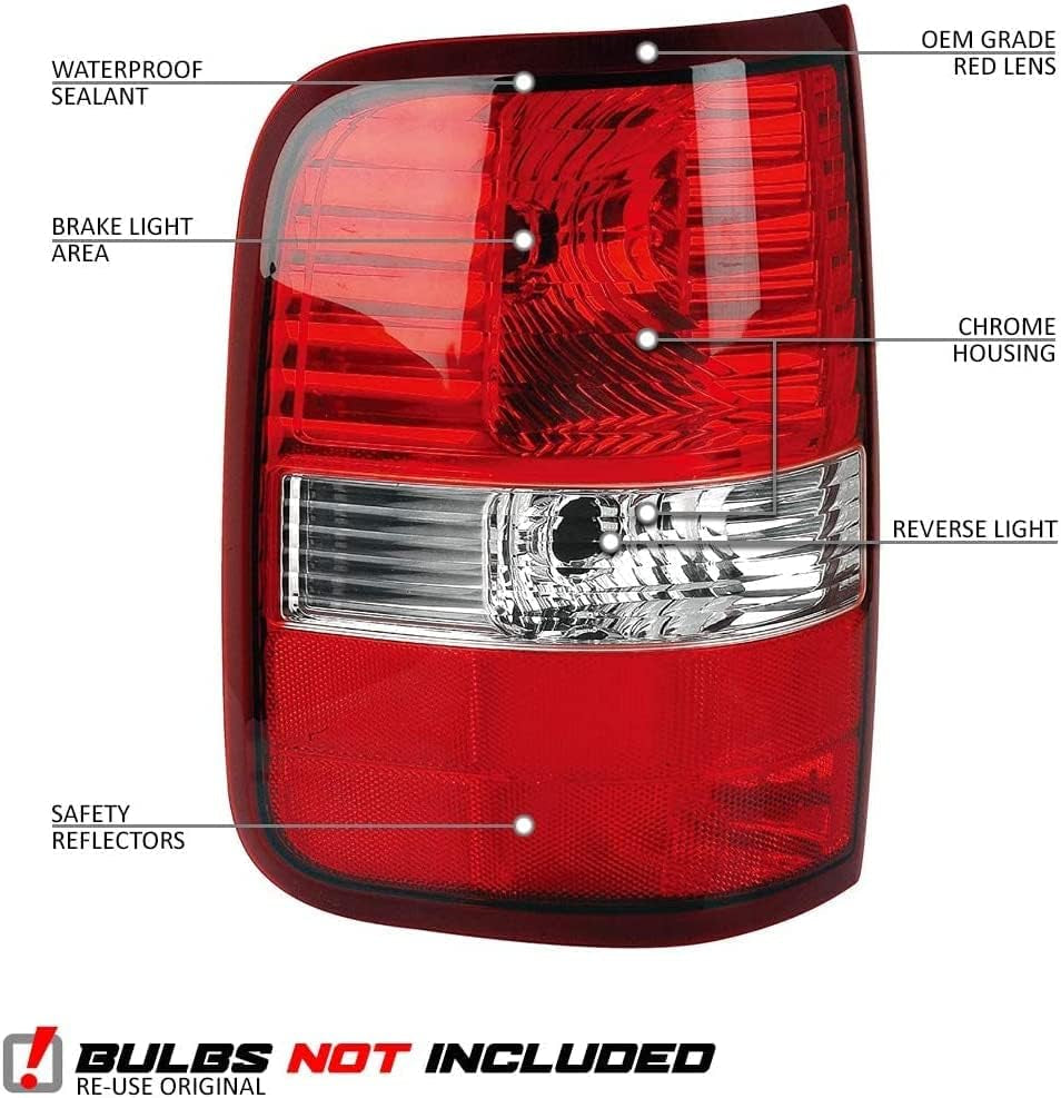 EPIC LIGHTING, EPIC LIGHTING OE Style Replacement Rear Brake Tail Light Assembly Compatible with Ford 04-08 F-150 Styleside Pickup Truck [ FO2801182 5L3Z13404CA 6L3Z13404BA ] Right Passenger Side RH