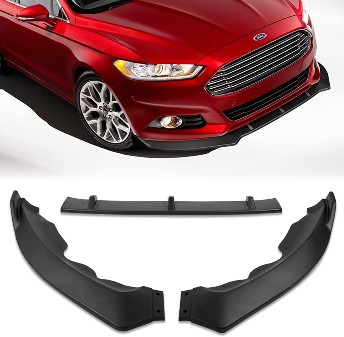 Q1-Tech, , Front Bumper Lip Fit for Compatible with 2013-2016 Ford Fusion Mondeo, Front Bumpe