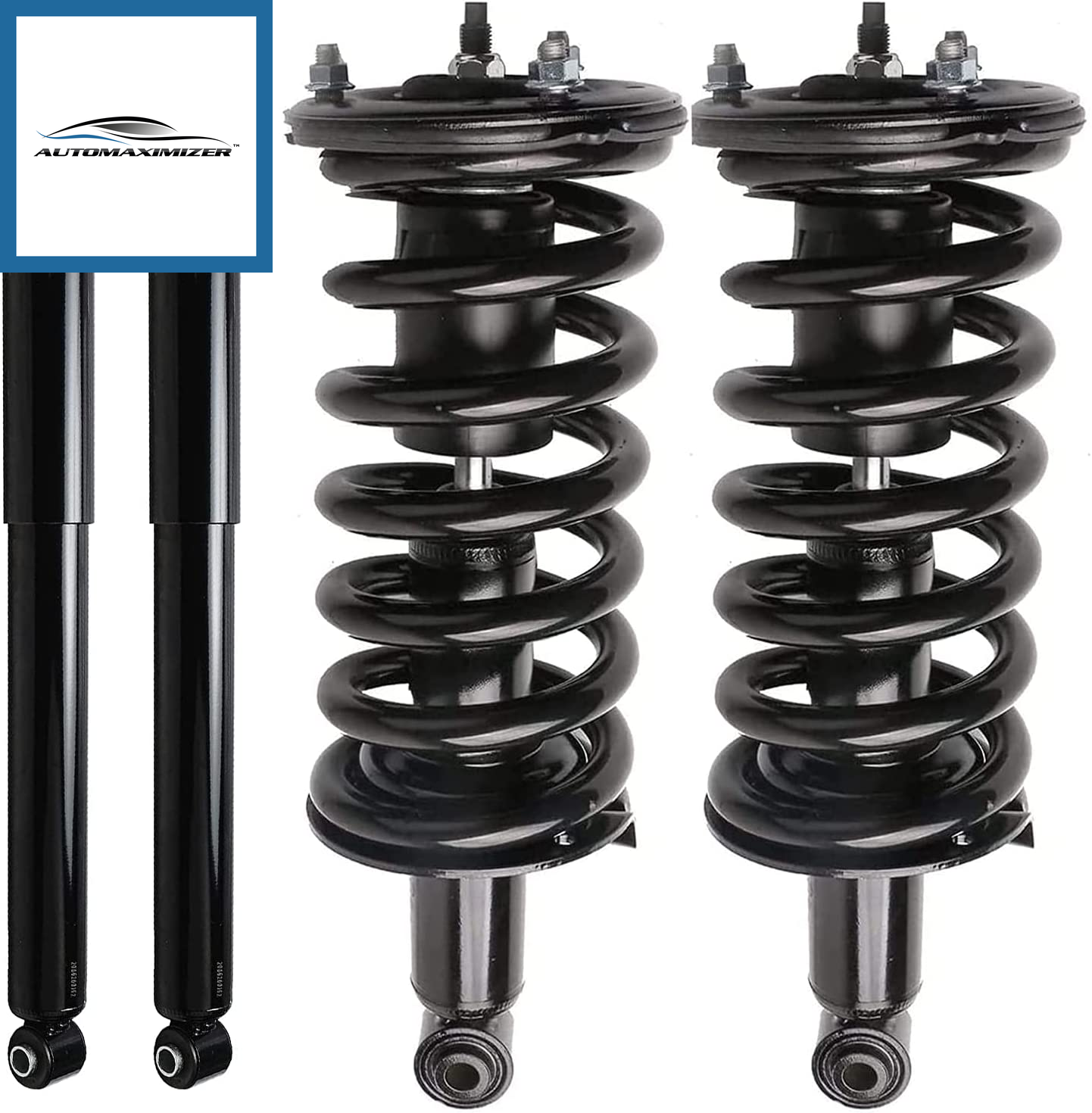 AutoMaximizer, - Front Strut W/Coil Spring Assembly + Rear Shock Asborbers Replacement for 2004-2015 Nissan Titan 4WD - 4Pc Set