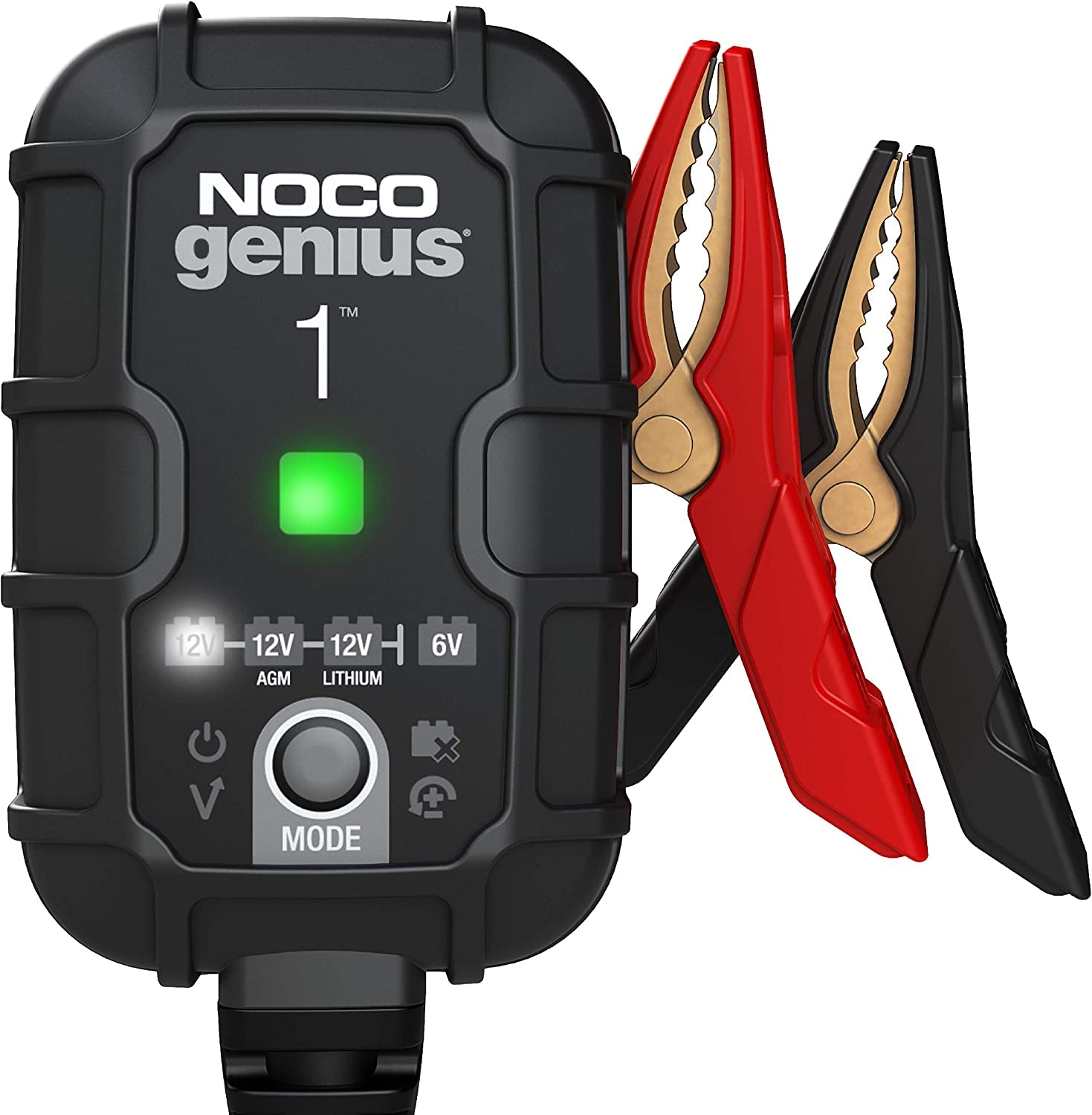 NOCO, GENIUS1, 1A Smart Car Battery Charger, 6V and 12V Portable Automotive Charger