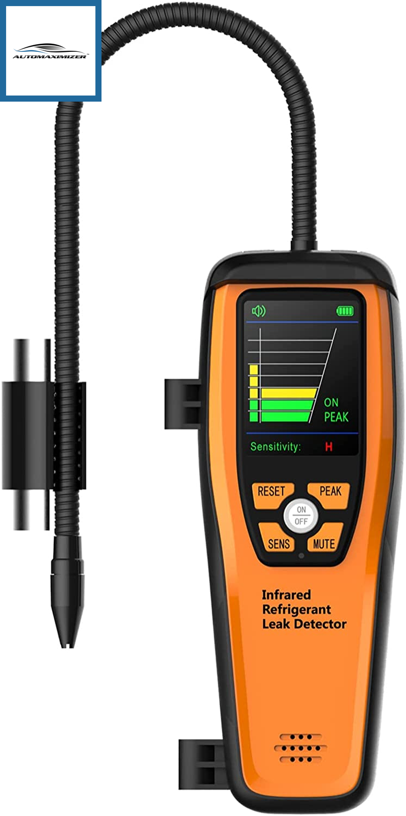 AutoMaximizer, HVAC Refrigerant Leak Detector 10 Yrs Infrared Sensor Life Halogen Freon Sniffer, Air Conditioning Detection, Automotive Gas Finder, R22 R410A R134A R1234YF Cfcs Hcfcs Hfcs, ILD-200