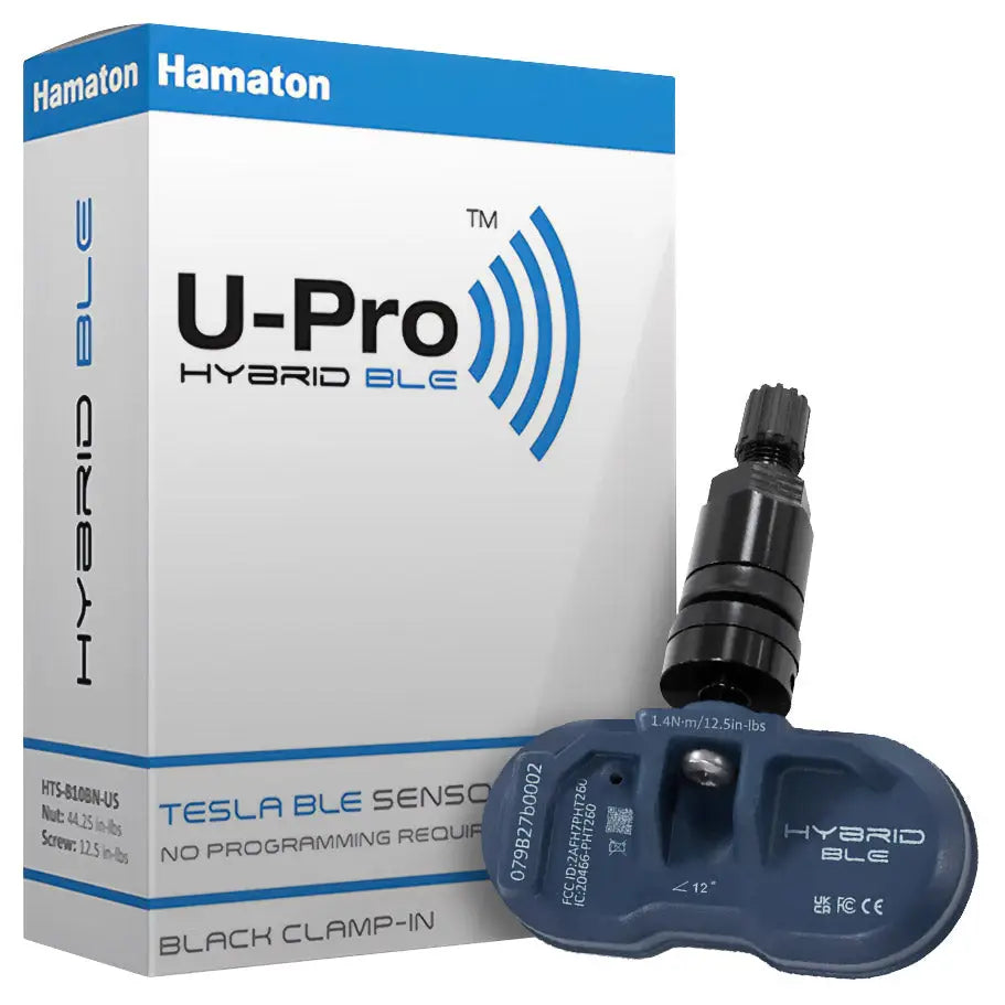 Hamaton, Hamaton U-PRO Tesla BLE sensor, Black Clamp-In Valve - HTS-B10BN-US