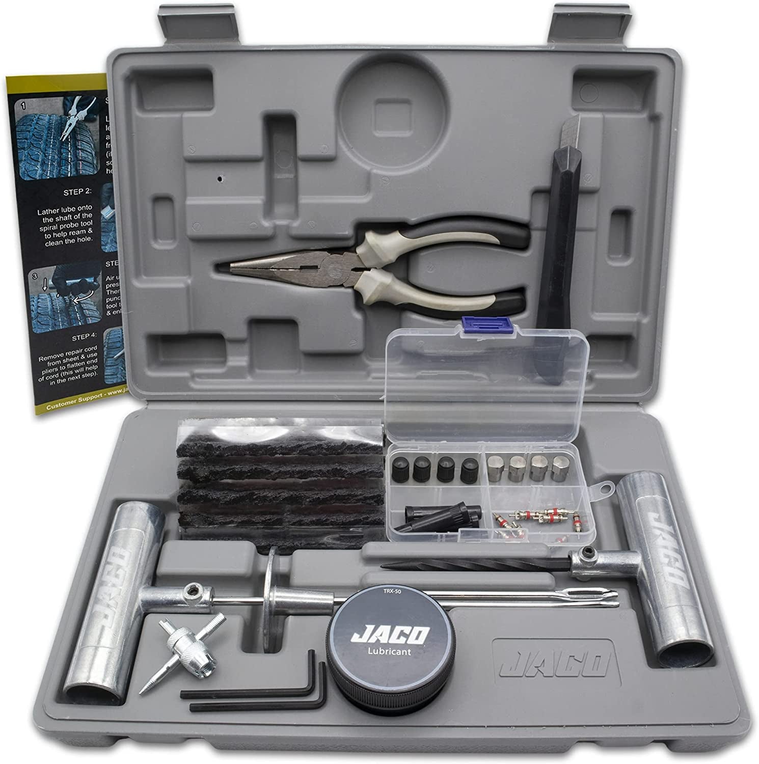 JACO Superior Products, JACO TRX-50 Heavy Duty Tire Repair Kit | Universal Tire Plug Kit