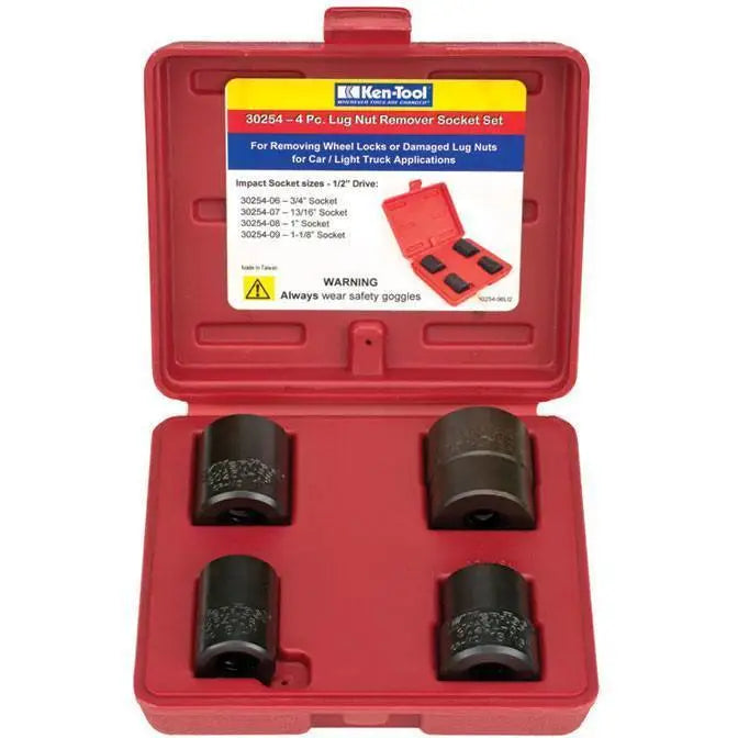 Ken-Tool, Ken-Tool 1/2" Dr. Lug Nut Removal Set (4 pcs)