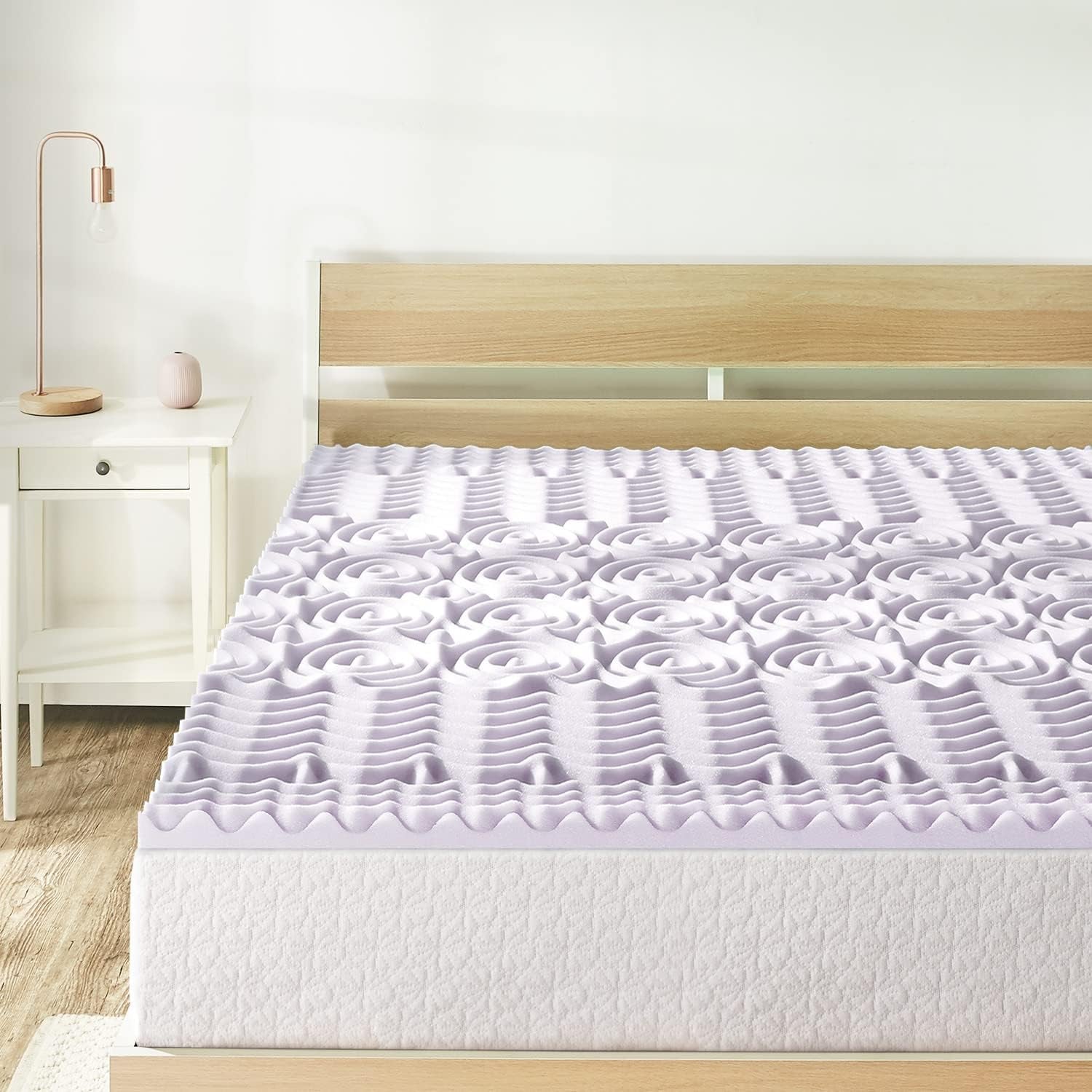 Mellow, Mellow 1.5 Inch 5-Zone Memory Foam Mattress Topper, Soothing Lavender Infusion, Twin