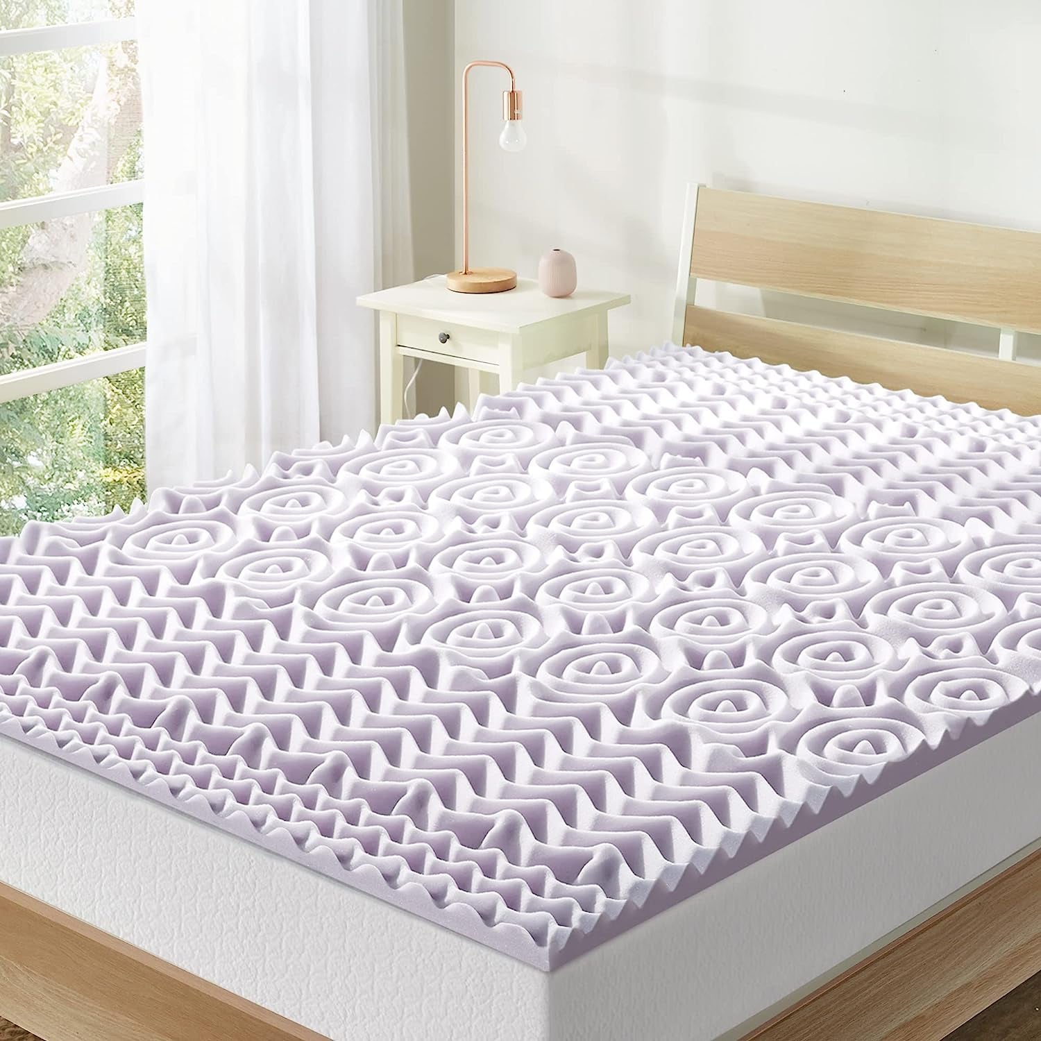 Mellow, Mellow 1.5 Inch 5-Zone Memory Foam Mattress Topper, Soothing Lavender Infusion, Twin