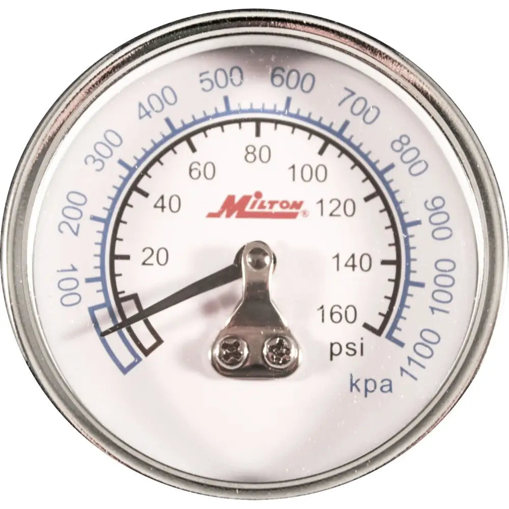 Milton, Milton 1/4" Center Back Mount Mini Pressure Gauge