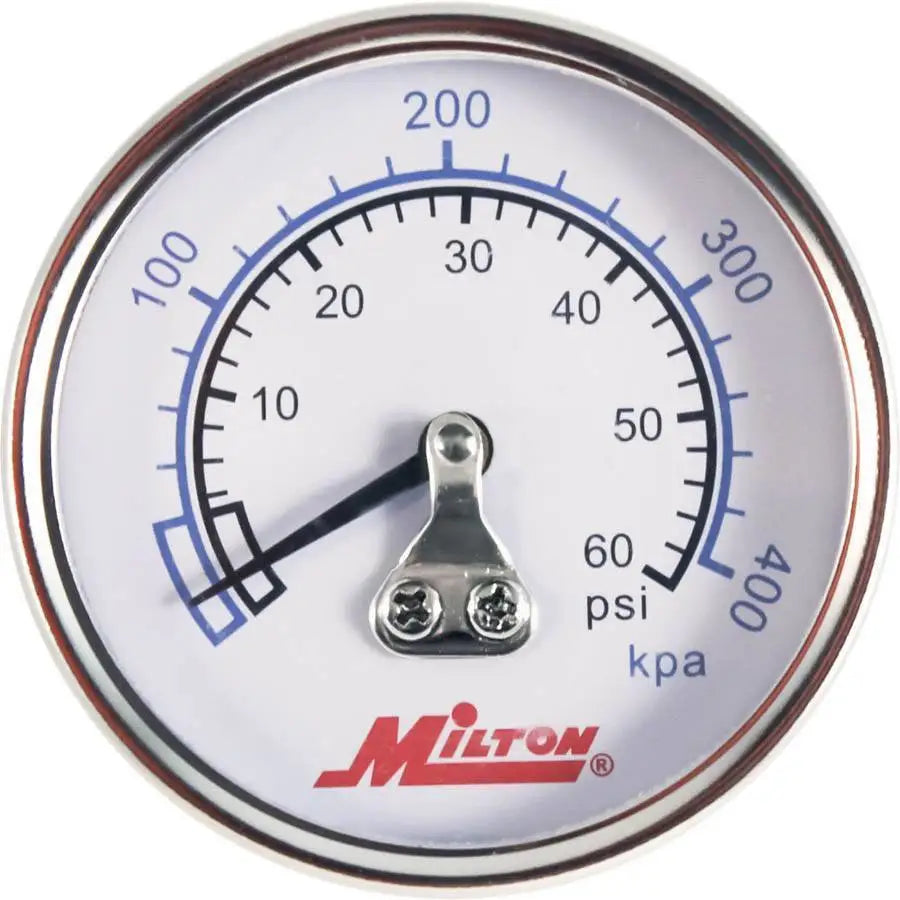 Milton, Milton 1/4" Center Back Mount Mini Pressure Gauge