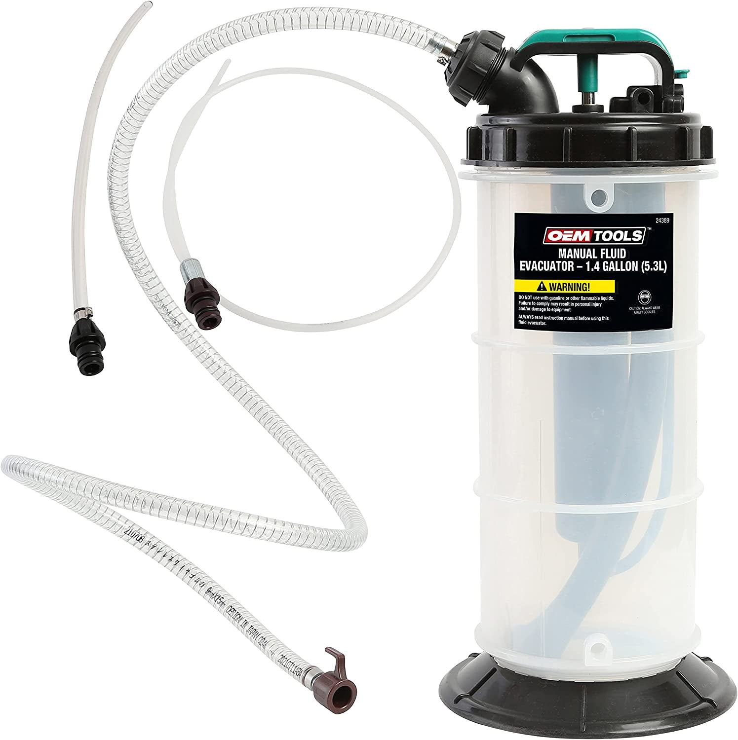 OEMTOOLS, OEMTOOLS 24389 5.6 Quarts (1.4 Gallons) Manual Fluid Extractor, Fluid Extractor Pump, Oil Extractor Vacuum, Auto Oil Extractor