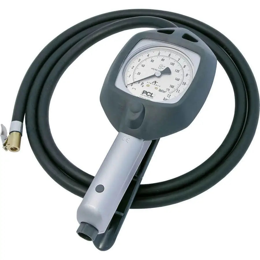 Pneumatic Component Limited, PCL 6ft Dial Face Inflator Gauge (170 PSI / Clip-On)