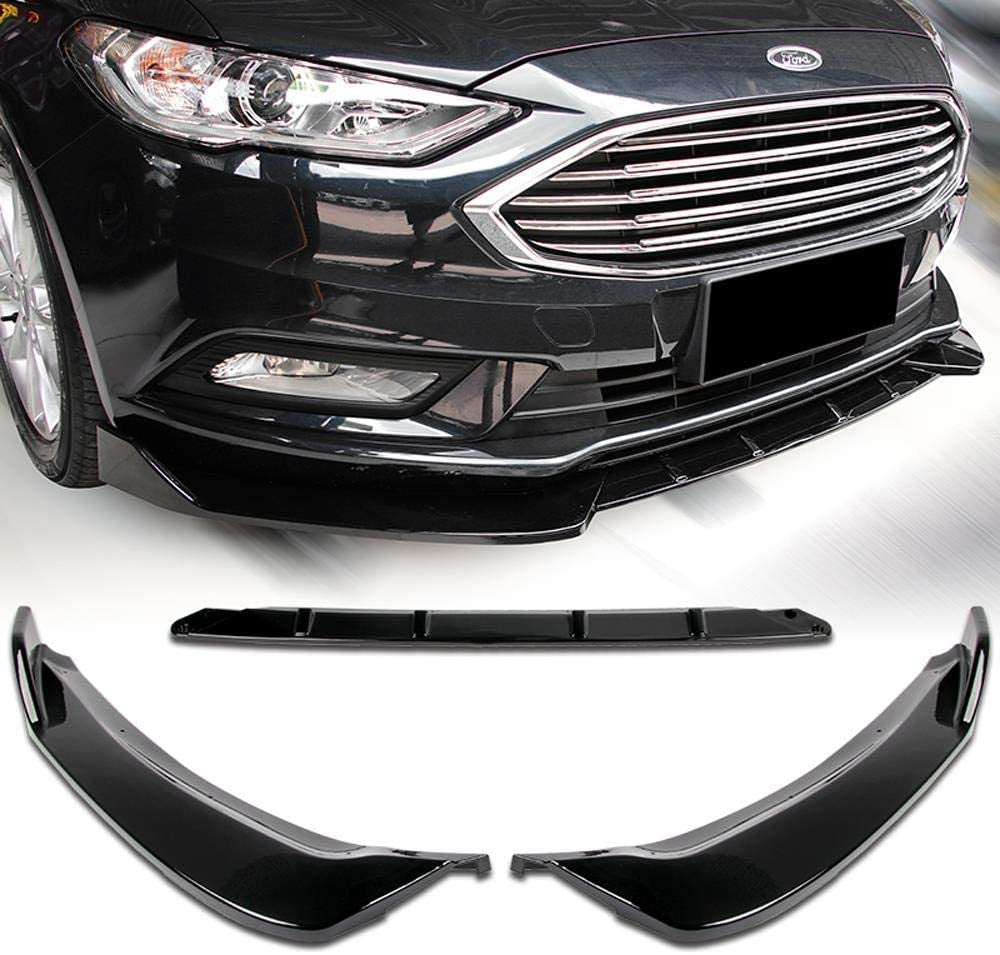 Stay Tuned Performance, PU/696/PBK Painted Black Front Bumper Body Kit Lip 3PCS Compaitble with 2017-2018 Fusion/Mondeo