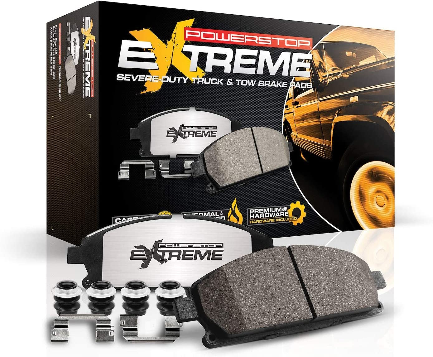 Powerstop, Power Stop Rear Z36-1602 Carbon-Fiber Ceramic Brake Pads Truck and Tow Z36