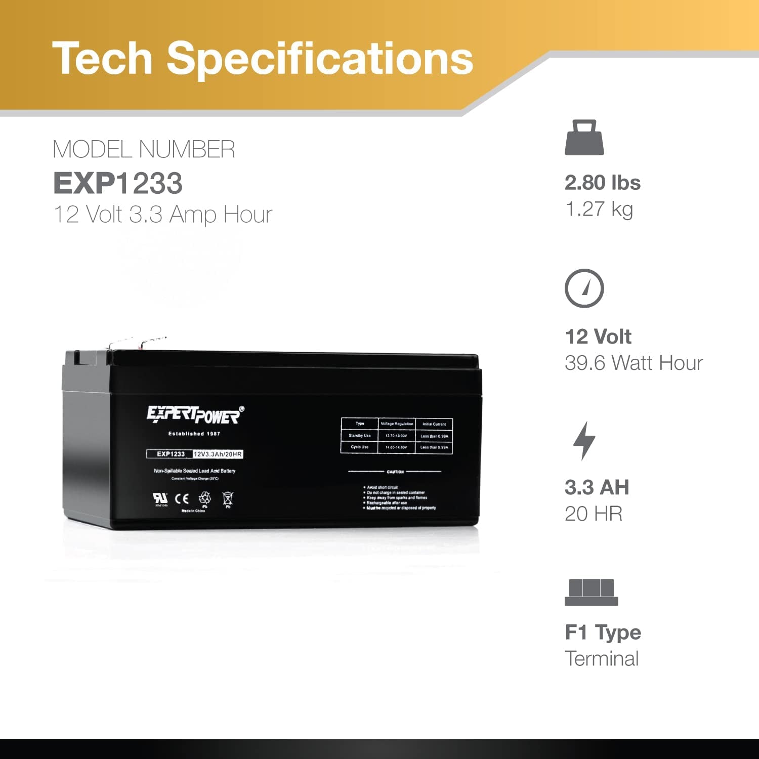 ExpertPower, Replacement Battery for APC Back UPS ES 350